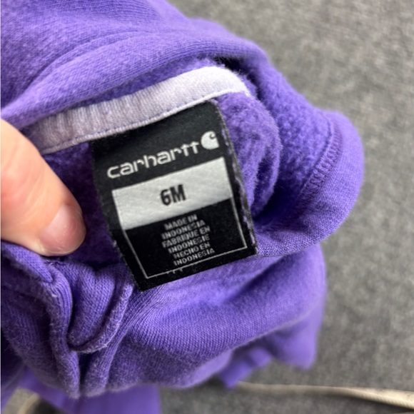 CARHARTT Baby Long Sleeve Fleece Zip Hooded Coverall Purple size: 6 Month - Picture 4 of 7